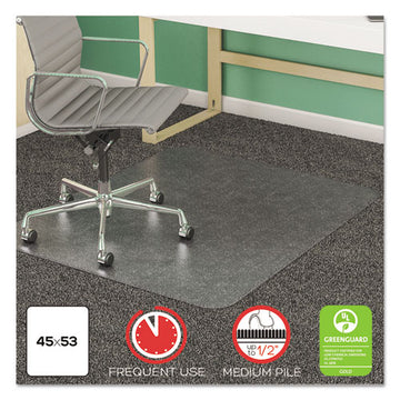 deflecto® Supermat Frequent Use Chair Mat, Med Pile Carpet, Flat, 36 X 48, Lipped, Clear freeshipping - TVN Wholesale